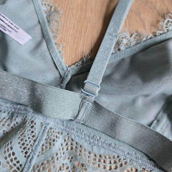 Intimately Free People Women's Small Blue Green Floral Buckle Strappy Lace Brale - Picture 6 of 6